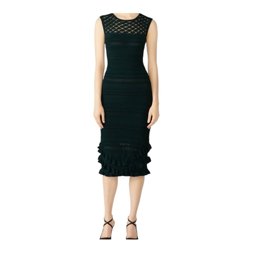 Sachin & Babi Skye Dress Sleeveless Ruffle in Crochet Knit Size Medium